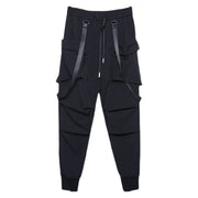 Functional Pleated Ribbons Cargo Pants