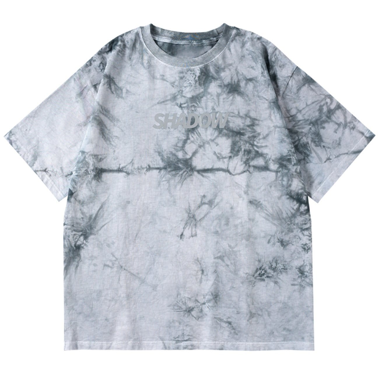 Tie-dye Reflective Letters Cotton Graphic T-Shirt