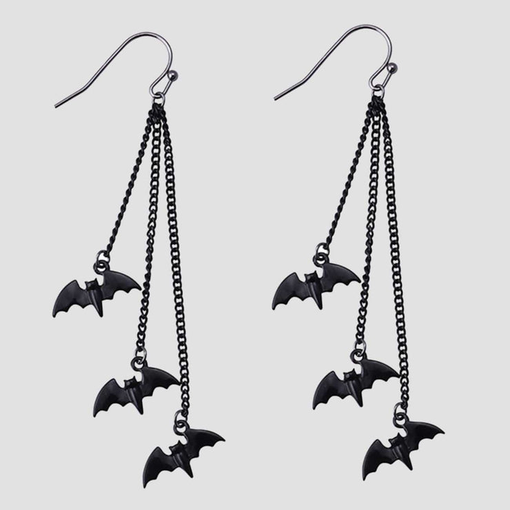 Punk Vintage Chain Bat Earrings