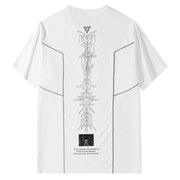 Functional Reflective Strip Print Cotton T-Shirt
