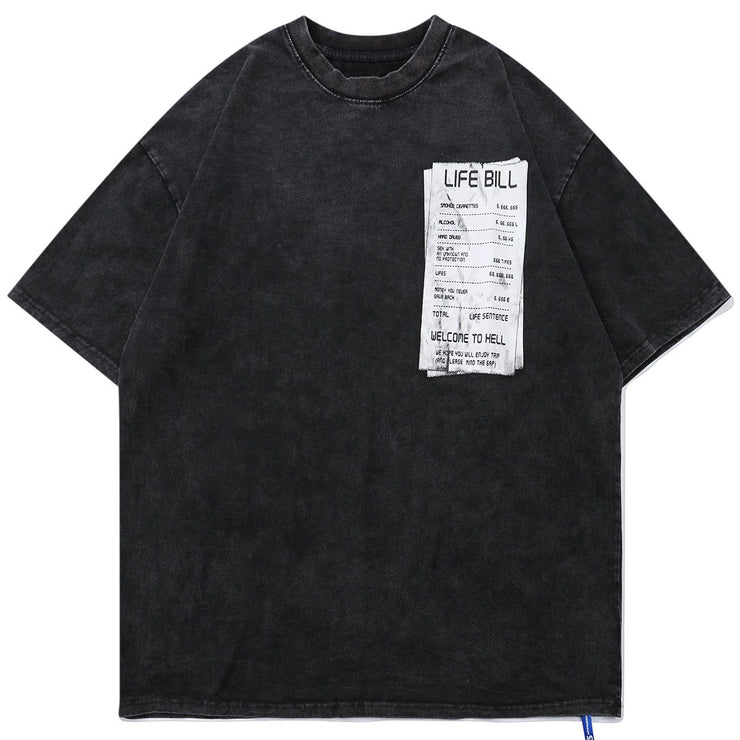 Distressed Painting Washed T-Shirt