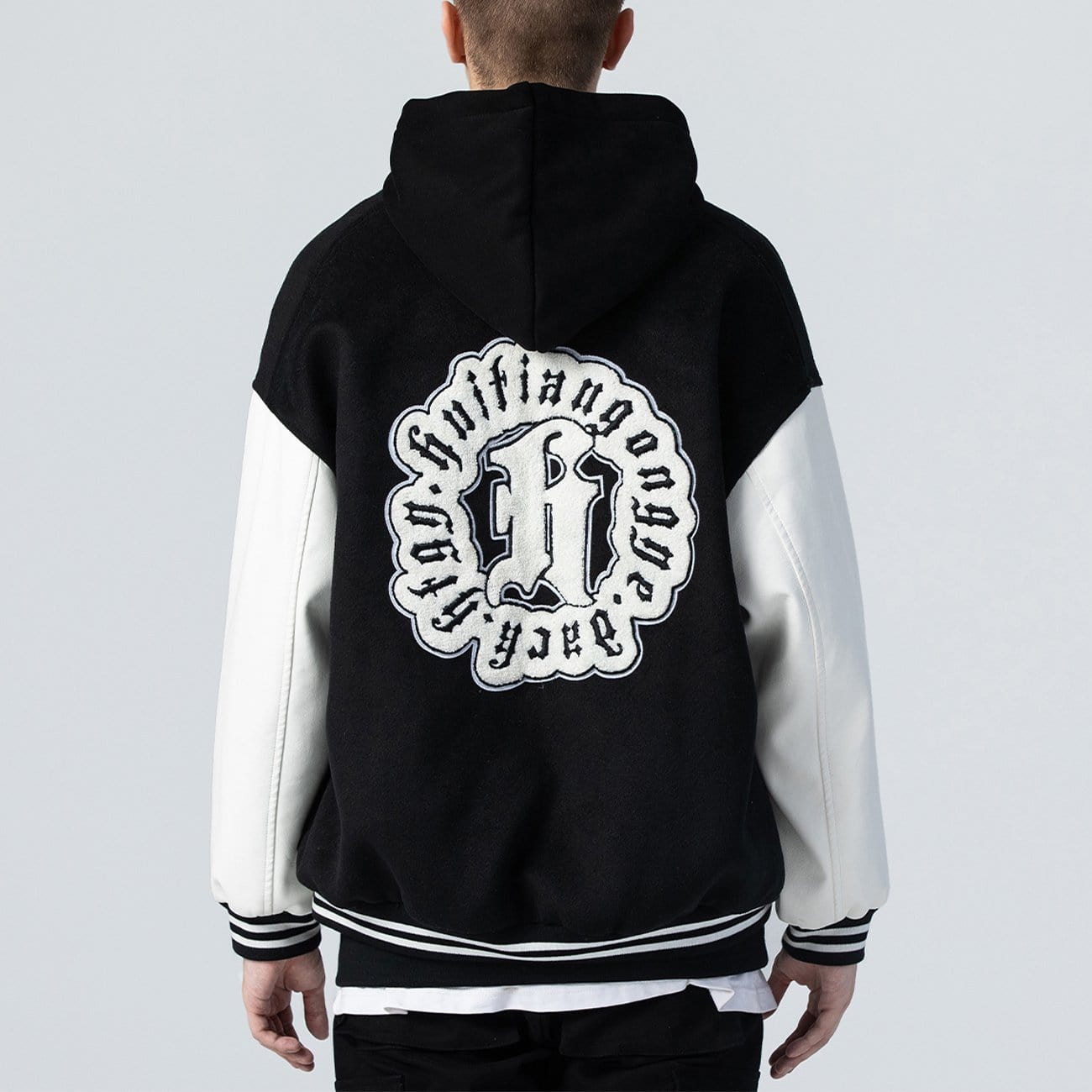 Towel Embroidered Letters Puzzle Print Jacket