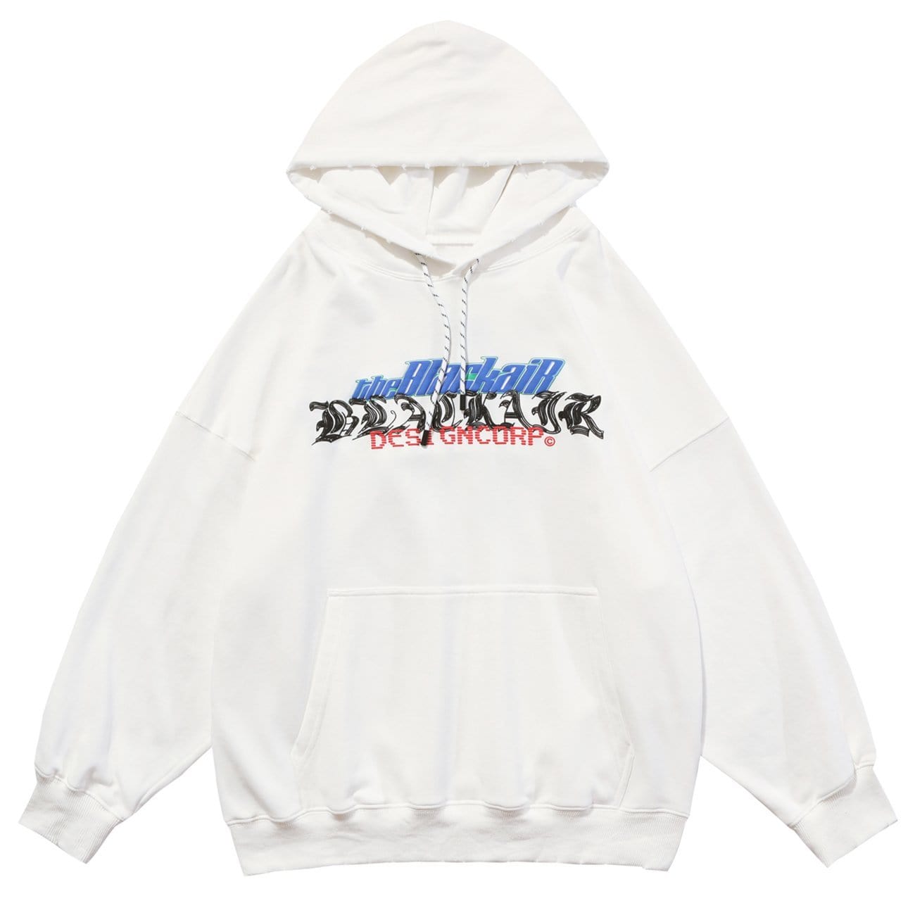 Ripped Spider Embroidery Oversized Washed Hoodie