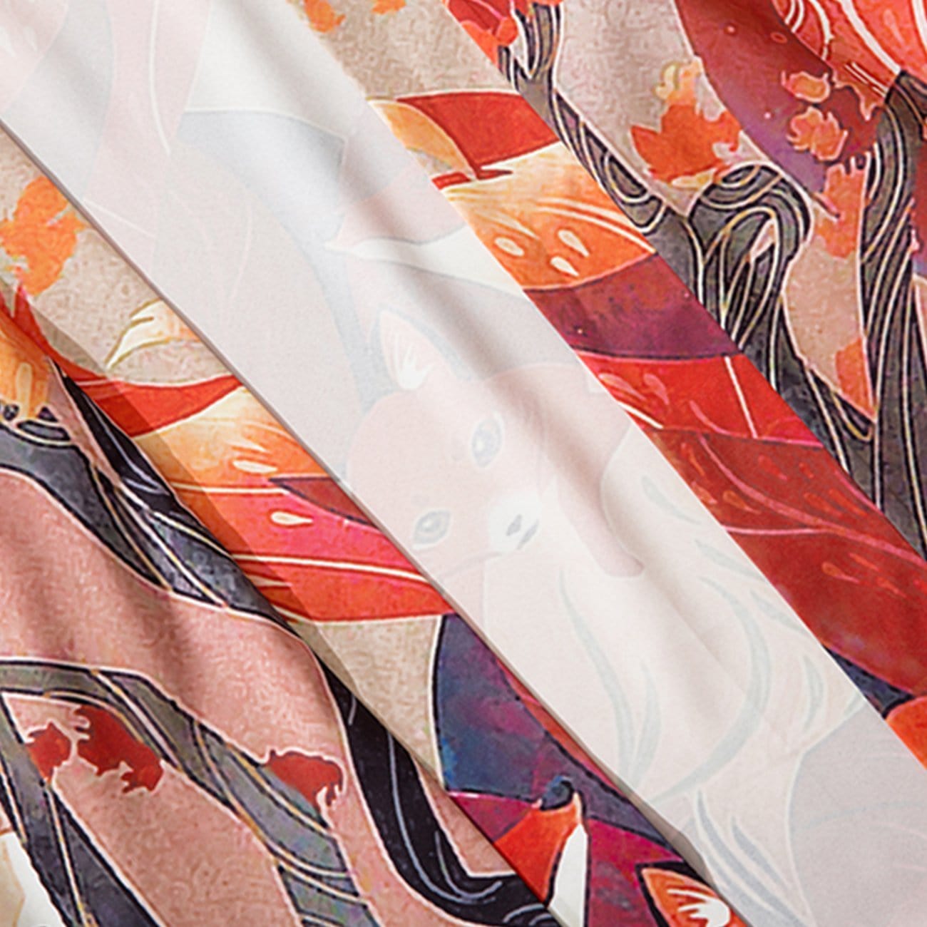 Nine Tailed Fox Print Kimono