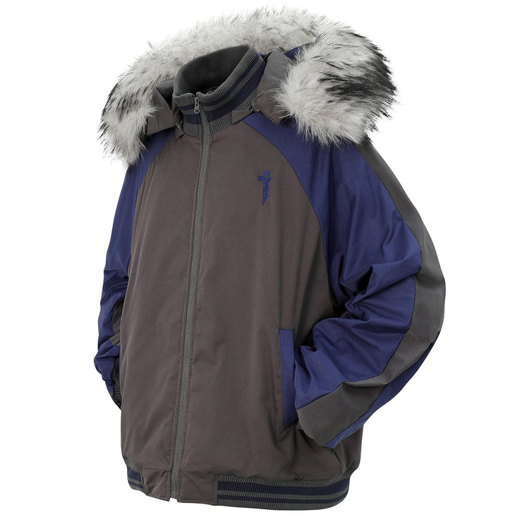 Detachable Fur Collar Hat Winter Coat