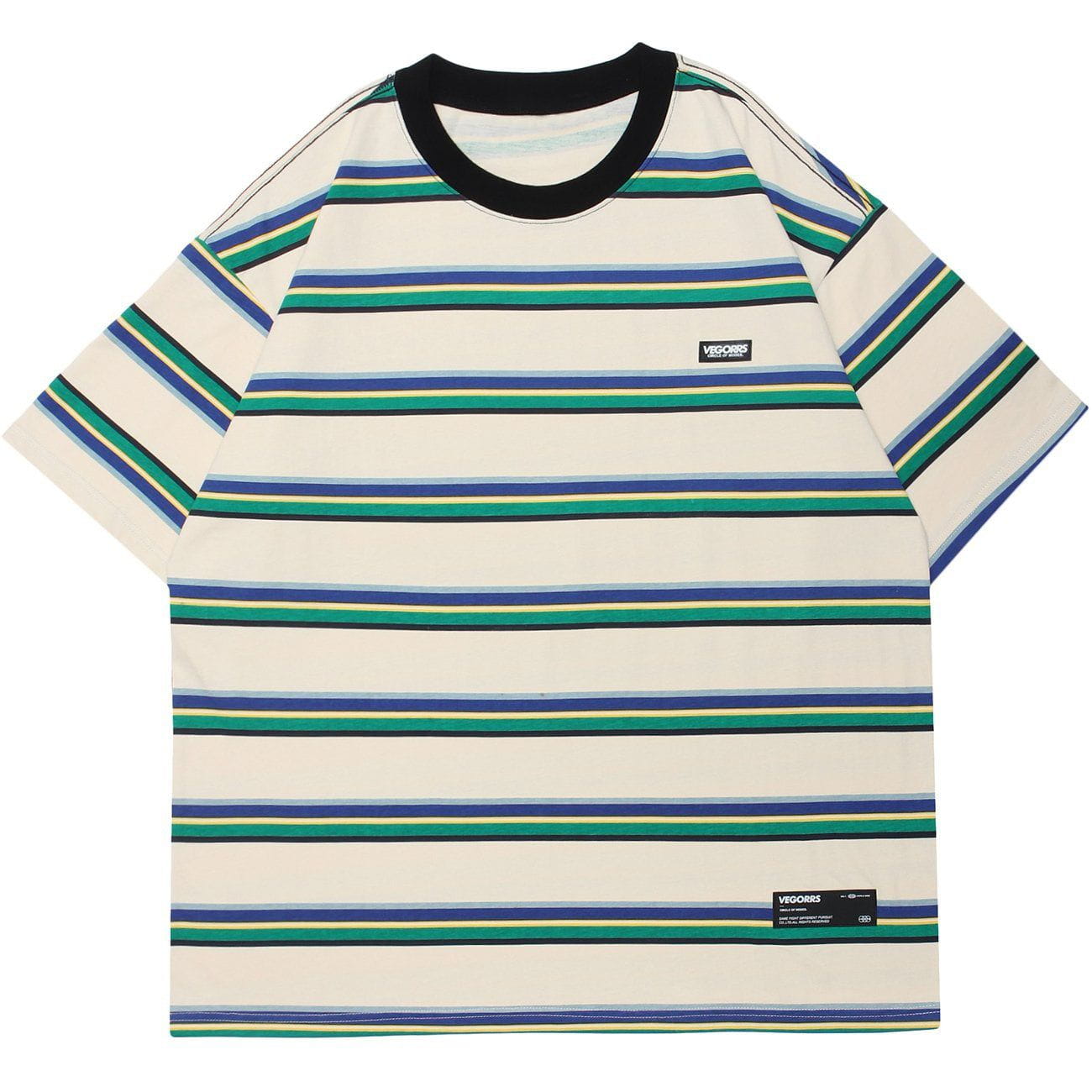 Striped Bright Color Matching T-Shirt