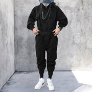 Function Multi Pockets Hooded Cargo Jumpsuit