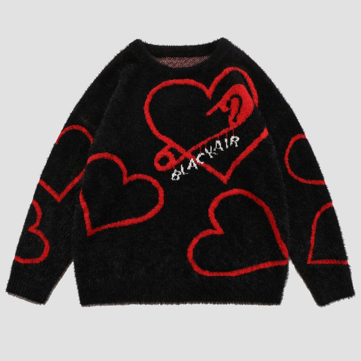 Love Pin Knitted Sweater