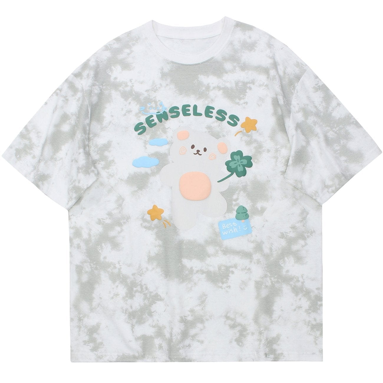 Cartoon Bear Foam Printing T-Shirt