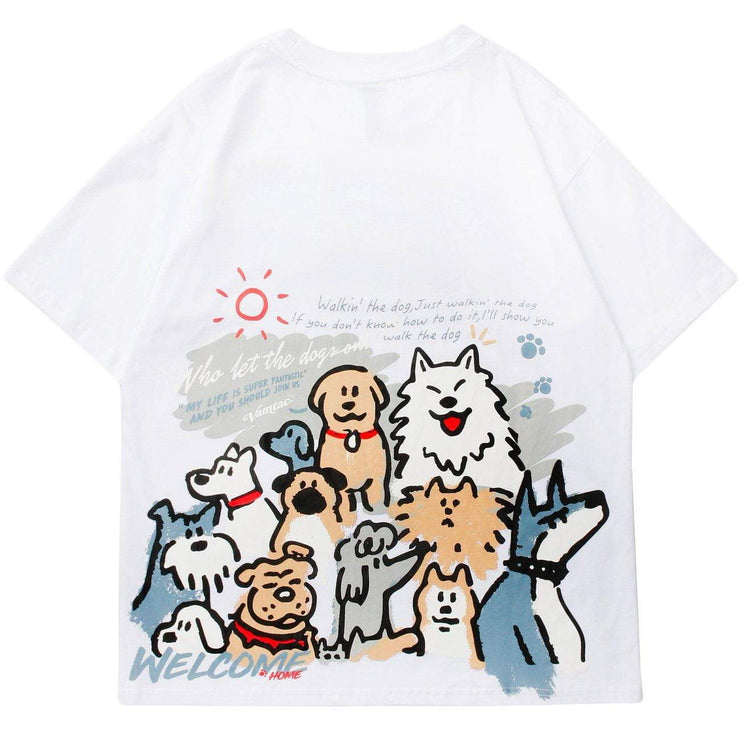 Funny Cartoon Dogs Graphic T-Shirt