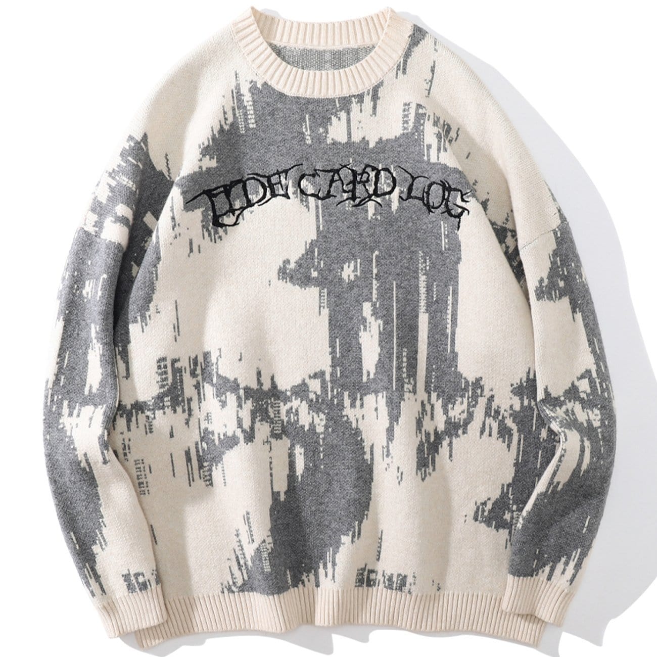 Tie Dye Embroidery Knitted Sweater