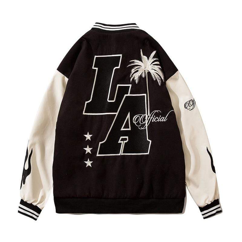 LA Palm Varsity Jacket MugenSoul Streetwear Brands Streetwear Clothing  Techwear