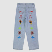 Gesture Star Embroidered Casual Jeans