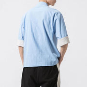 Miyako Short Sleeve Cardi-Shirt Blue
