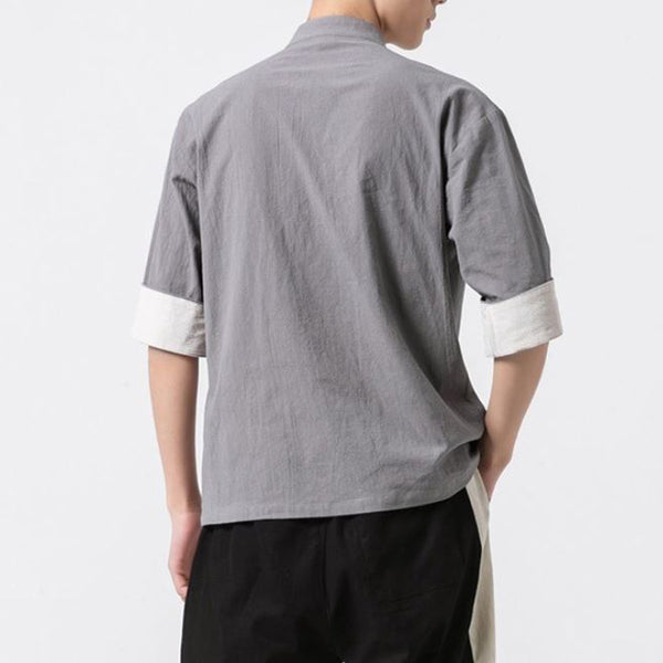 Miyako Short Sleeve Cardi-Shirt Gray