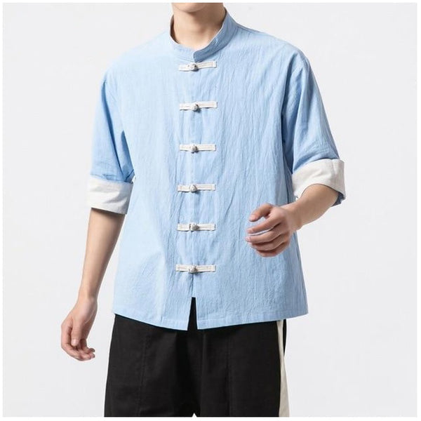 Miyako Short Sleeve Cardi-Shirt Blue