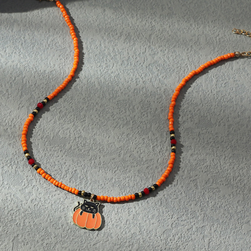 Pumpkin Cat Necklace