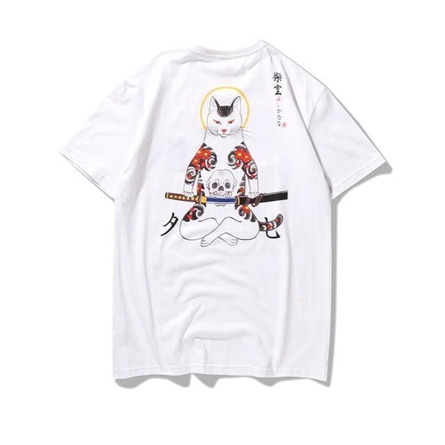 Samurai Cat T-Shirt MugenSoul Streetwear Brands Streetwear Clothing  Techwear