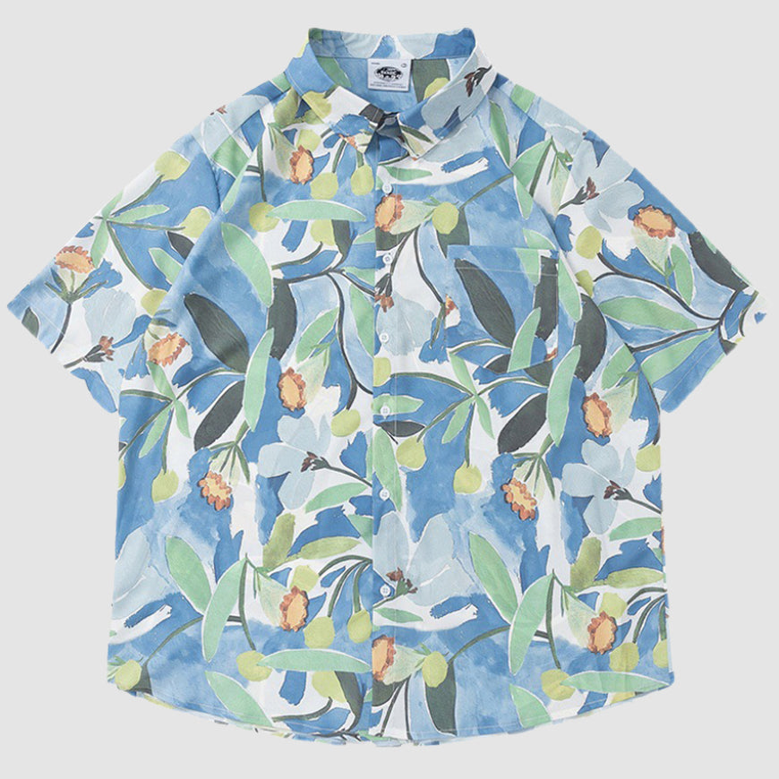 Leaves Print Summer Shirt