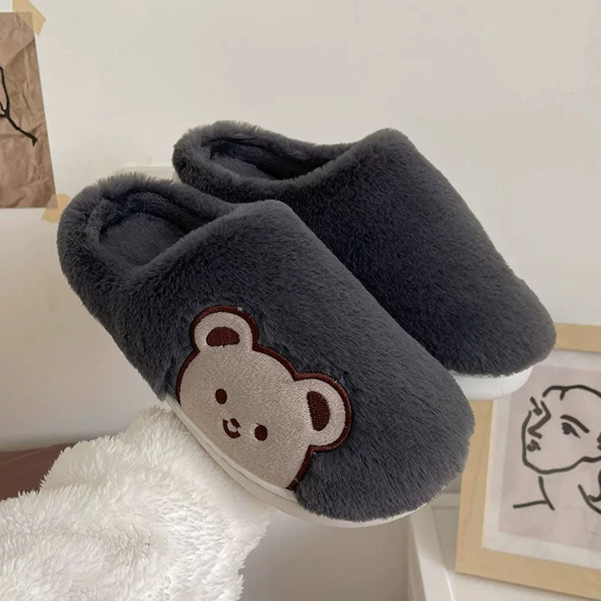 Cartoon Bear Fluffy Slippers