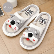 Cute Husky Linen Slippers
