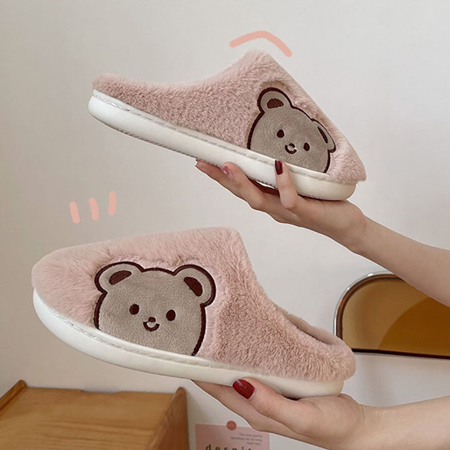 Cartoon Bear Fluffy Slippers