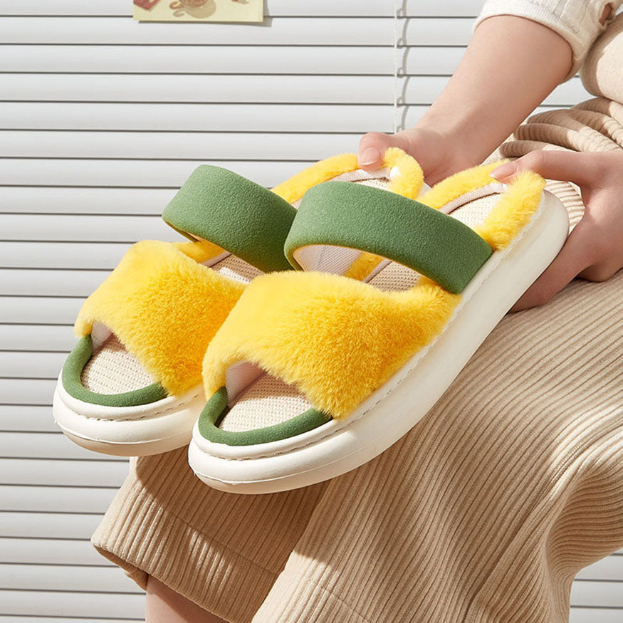 Candy Color Linen Slippers