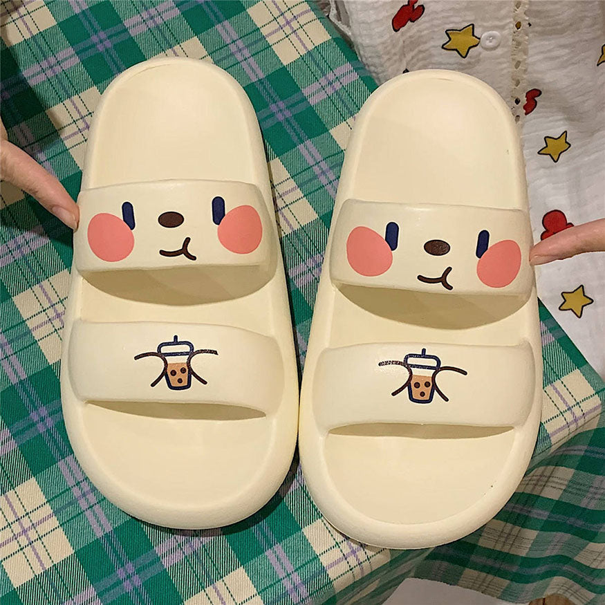 Cute Milk Tea Sandals