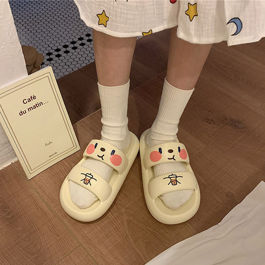 Cute Milk Tea Sandals