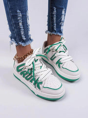 Letter Graphic Lace-Up Front Skate Shoes
