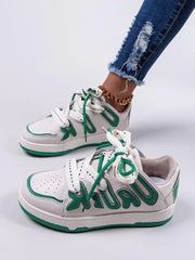 Letter Graphic Lace-Up Front Skate Shoes
