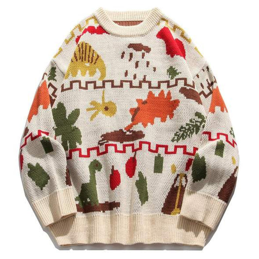 Autumn Pattern Knitted Sweater