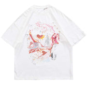Printed Graffiti Embroidered Style Soft Cotton T-Shirt