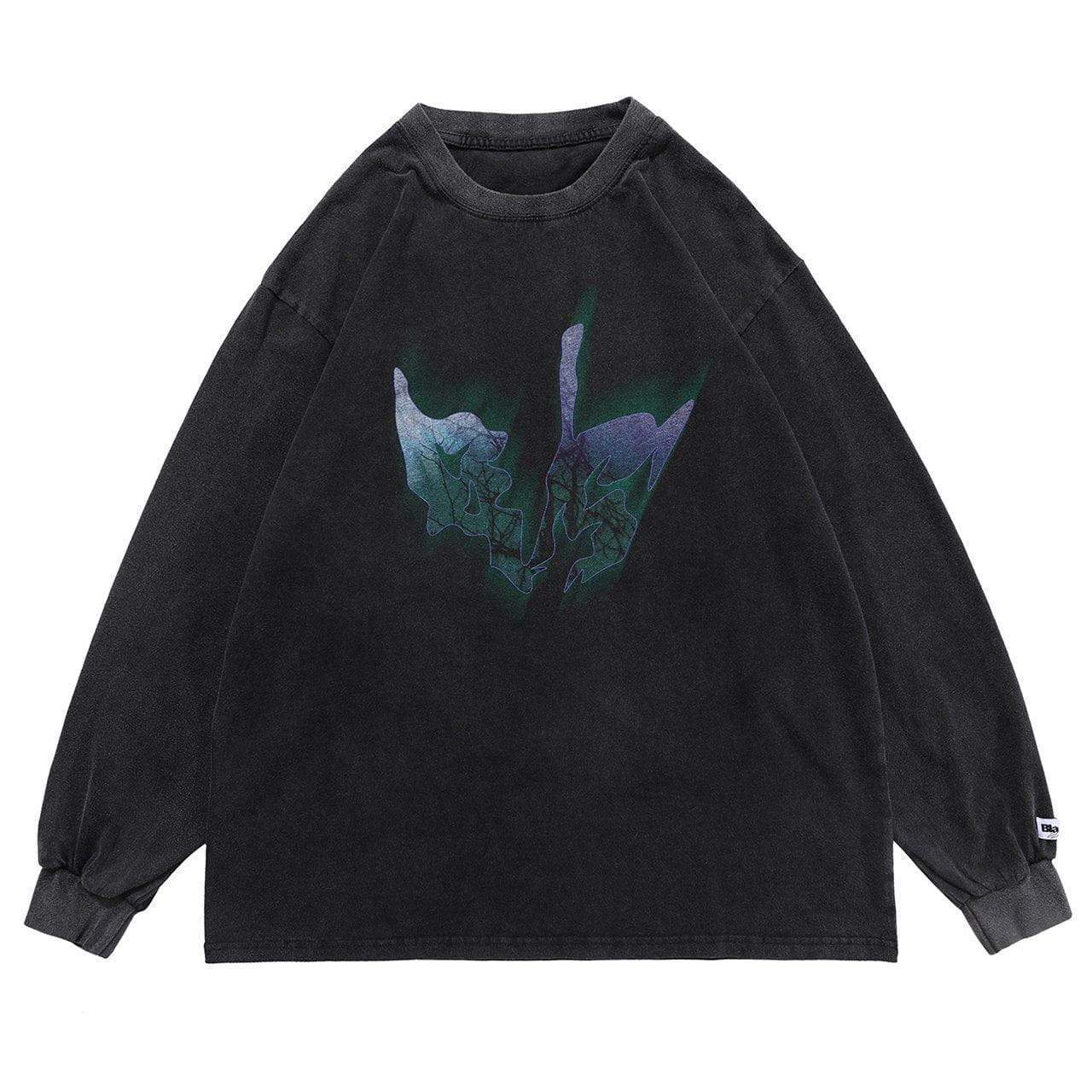 Printed Dark T Oversize Soft Cotton Sweatshirt