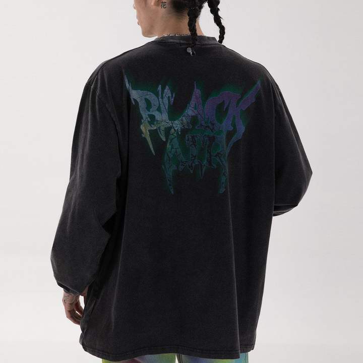 Printed Dark T Oversize Soft Cotton Sweatshirt