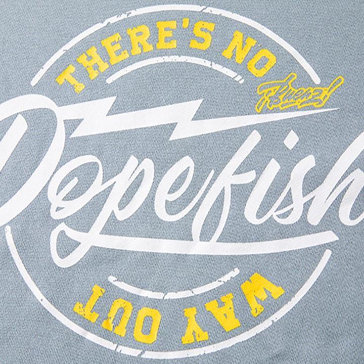 Retro Printed Dopefish Vintage Ripped Fake Two Pieces Sweatshirt