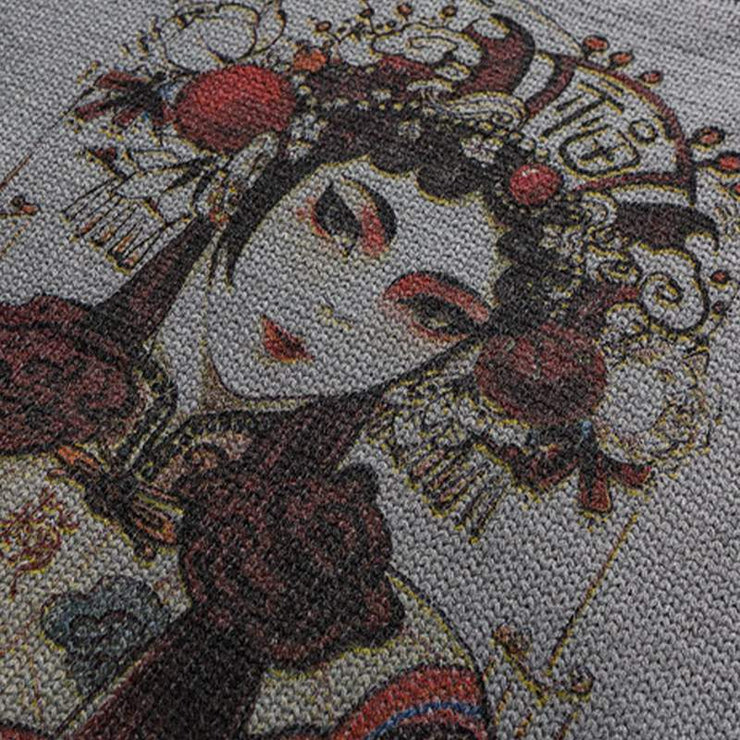 Embroidered Art Opera Knit Sweater