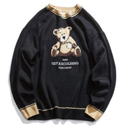 Three-Dimensional Bear Jacquard Knitted Sweater