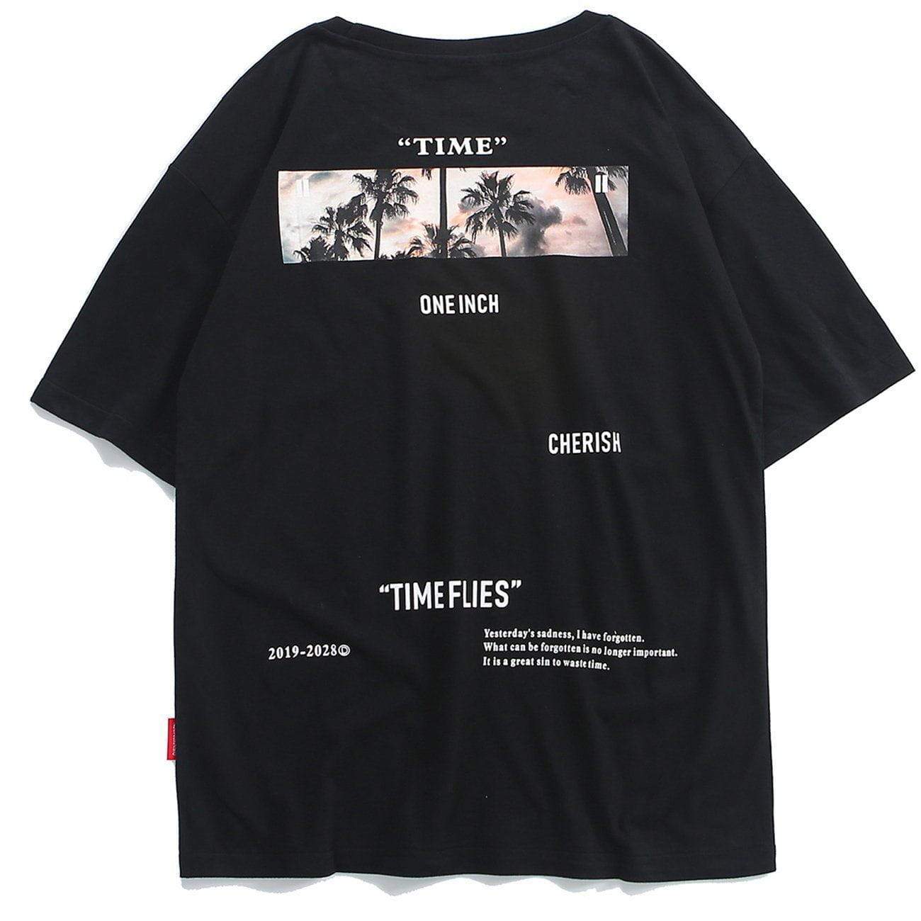 Landscape Theme Printing Short-Sleeved Cotton T-Shirt