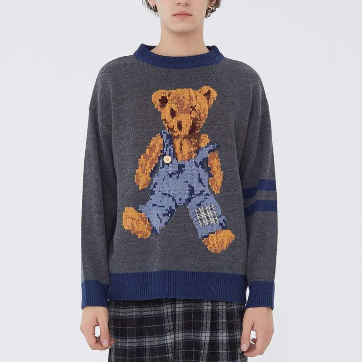 Embroidered Vintage Bear Knitted Sweater