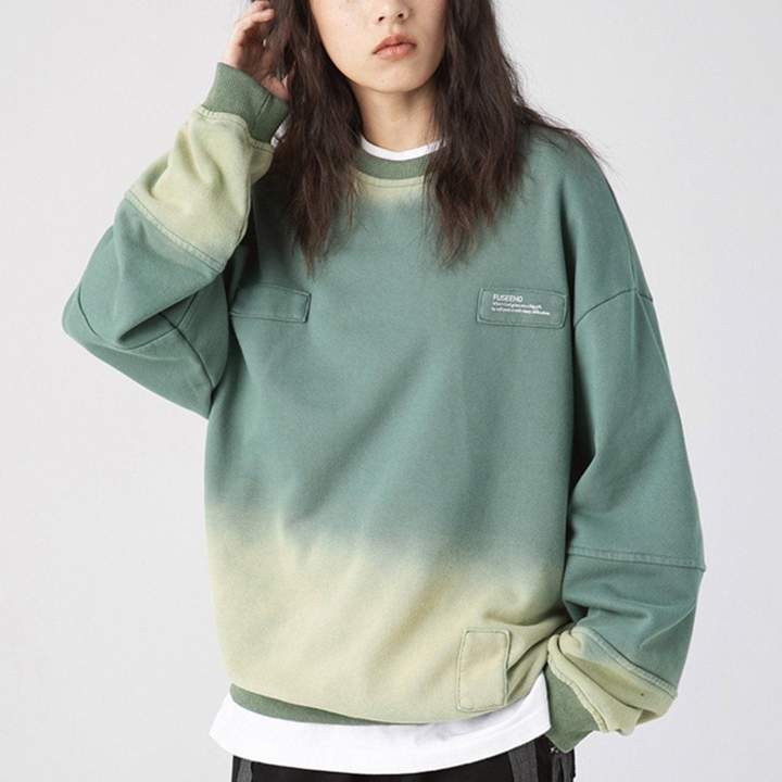 Embroidered Vintage Shade Rounded Collar Sweatshirt