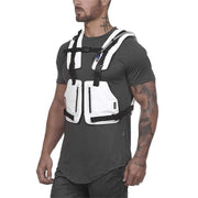 Striped Tactical Vest MugenSoul Streetwear Brands Streetwear Clothing  Techwear