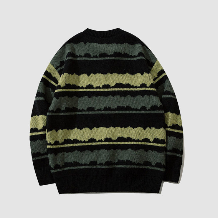 Stripe Splicing Knit Sweater