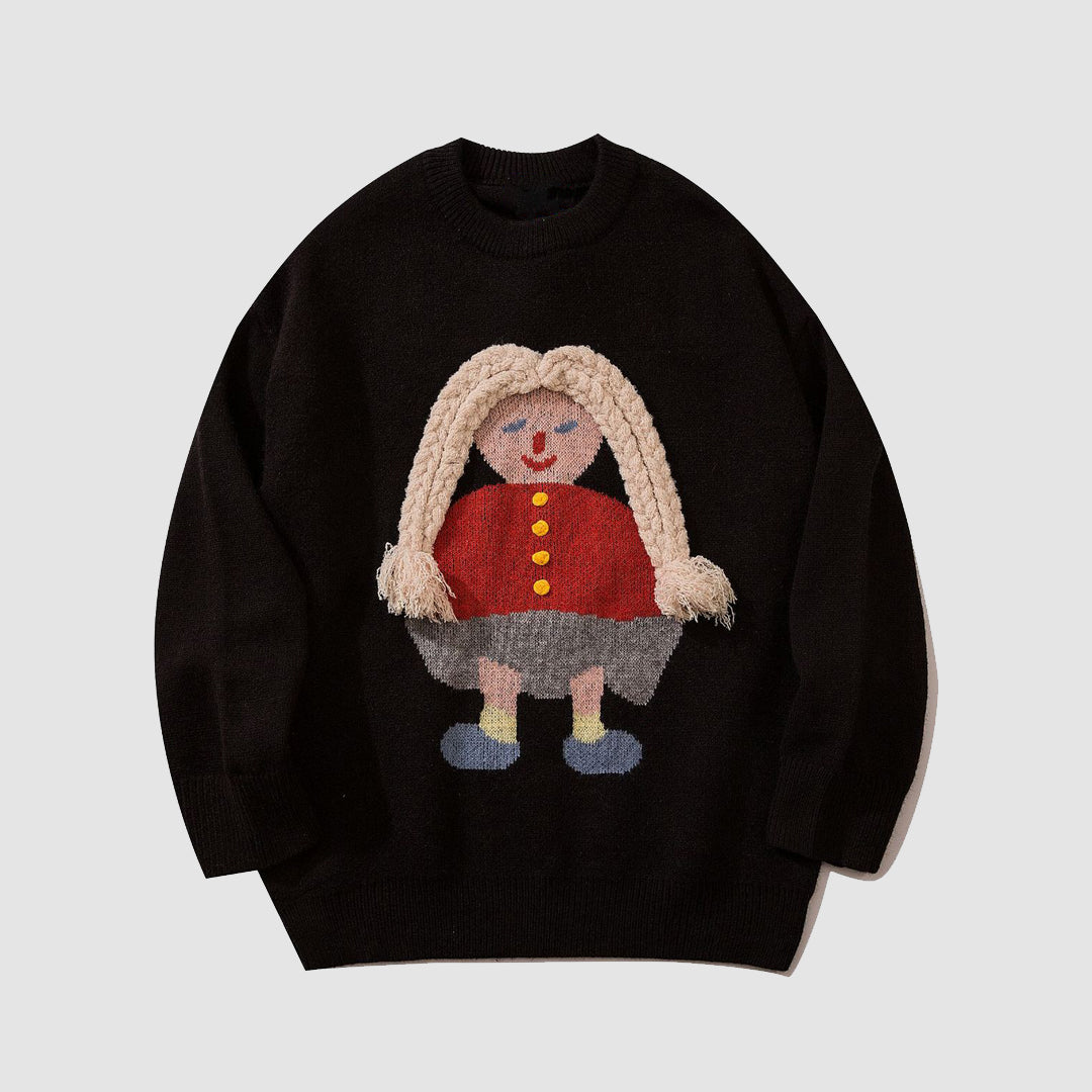Cartoon Doll Knitted Sweater