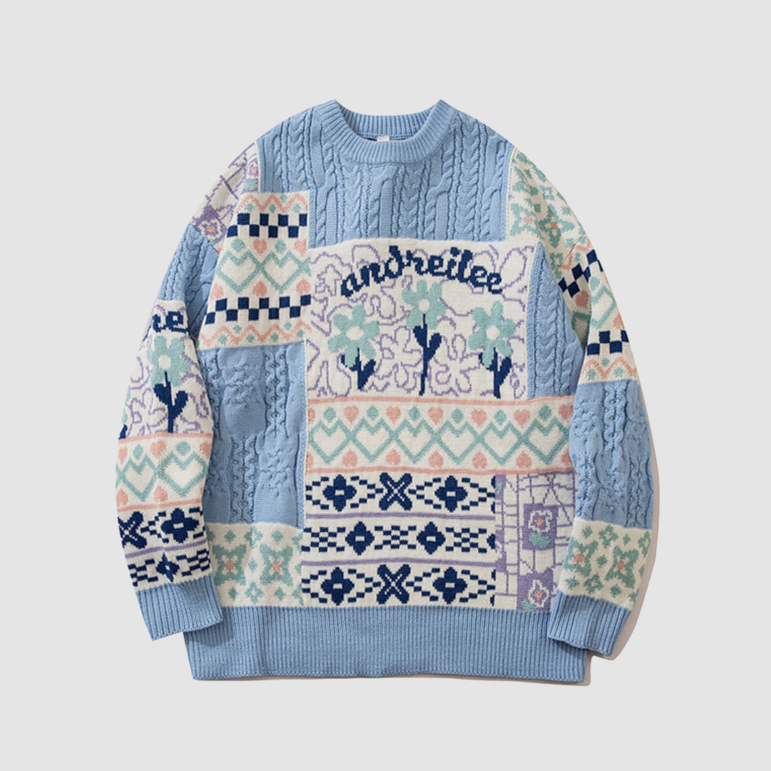 Ethnic Style Jacquard Stitching Sweater