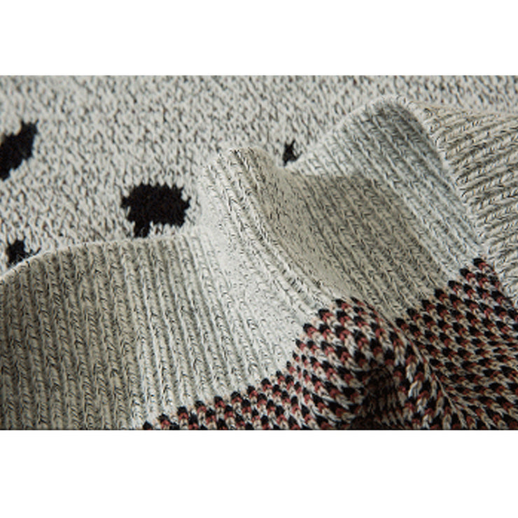 Bear Line Print Knit Sweater