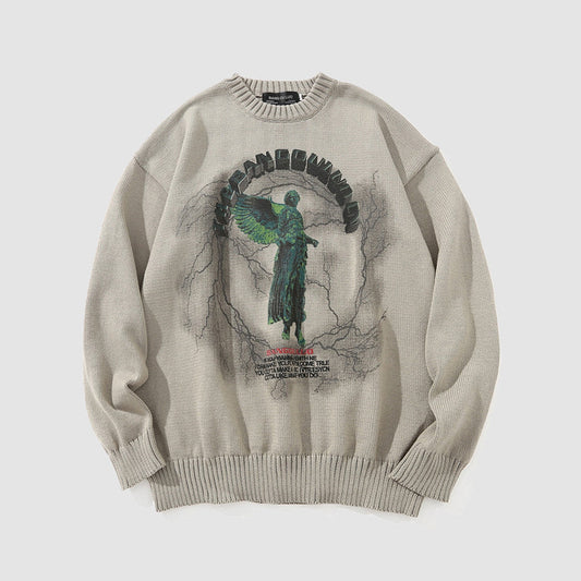 Angel Lightning Print Sweaters