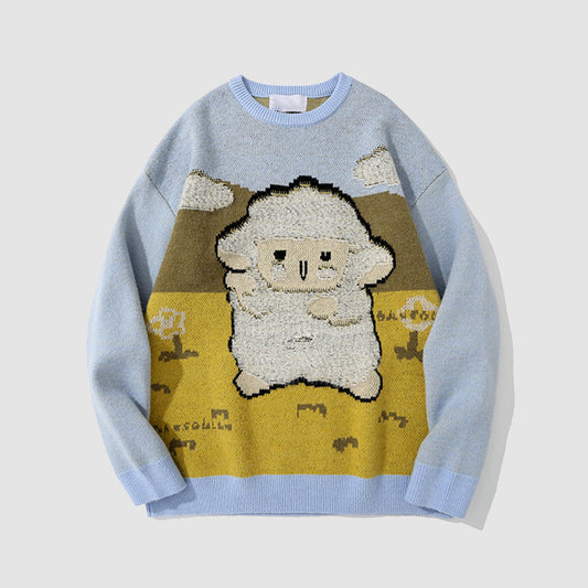 Cartoon Lamb Pattern Sweater