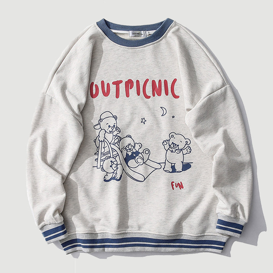 Outpicnic Bear Printed Sweatshirt