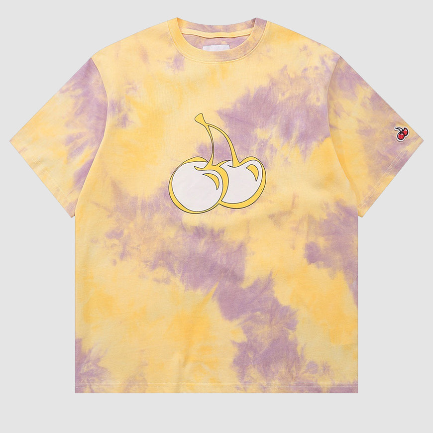 Cherry Tie-dye Print T-Shirt